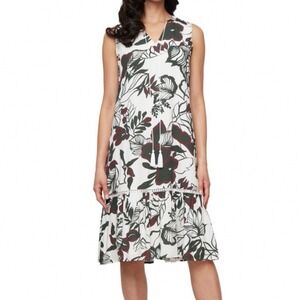 SLNY Floral Shift‎ Dress Women 4 New Tassel Ruffle Hem MSRP $149